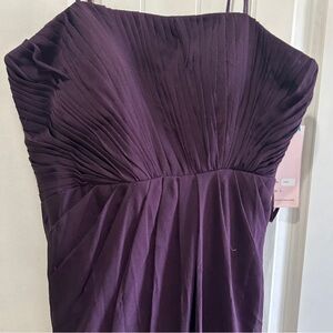 NWT Poly Grape Purple strapless long chiffon dress Perfect night out fancy dress